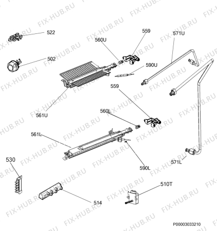 Взрыв-схема плиты (духовки) Electrolux EKG951107W - Схема узла Functional parts